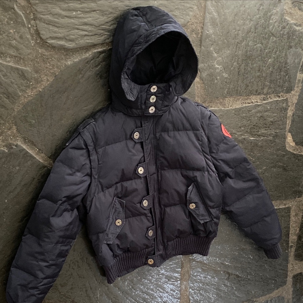 Frankie Morello Hooded Winter Jacket  XXL/54 Quilted Puffer Bomber Down Feather